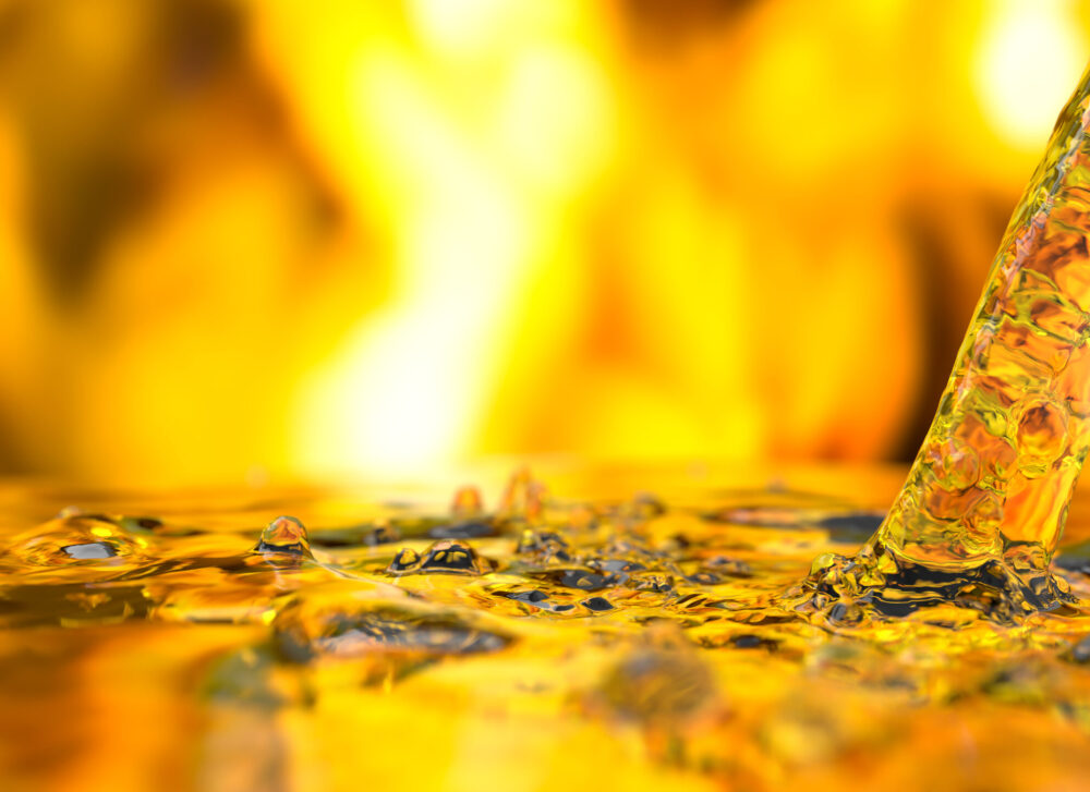 Pouring oil Pouring oil car motor 3d render.